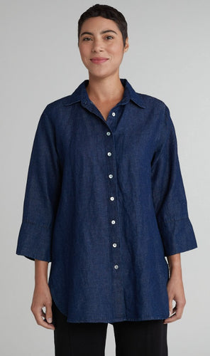 Cut Loose Flax Denim Easy Shirt