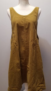 Cut Loose Lux Cord Dress Overalls (L/XL, Brass)- On Sale!