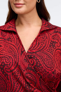 Foxcroft Salina Paisley Jacquard Shirt