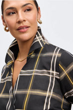 Load image into Gallery viewer, Foxcroft Salina No Iron Gold &amp; Silver Lurex Plaid Shirt