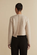 Load image into Gallery viewer, Cut Loose Boiled Wool Crop Asym Cardi