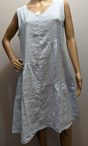 Cut Loose Hanky Linen Patch Dress (M, Air)- On Sale!