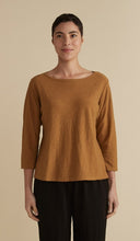 Load image into Gallery viewer, Cut Loose Linen Cotton Jersey 3/4 Sleeve Boatneck Tee