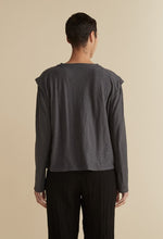 Load image into Gallery viewer, Cut Loose Linen Cotton Jersey Shoulder Detail Top