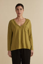 Load image into Gallery viewer, Cut Loose Linen Cotton Jersey Deep V Top