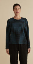 Load image into Gallery viewer, Cut Loose Black/Natural Stripe Long Sleeve Easy Tee