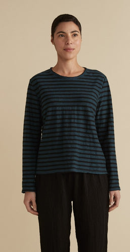 Cut Loose Black/Natural Stripe Long Sleeve Easy Tee