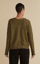 Load image into Gallery viewer, Cut Loose Black/Natural Stripe Crop Top