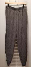 Load image into Gallery viewer, Cut Loose Crinkle Check Side Pleat Lantern Pant (L, Black)- On Sale!