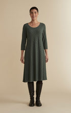 Load image into Gallery viewer, Cut Loose Frayed Stripe 3/4 Sleeve Seamed Dress