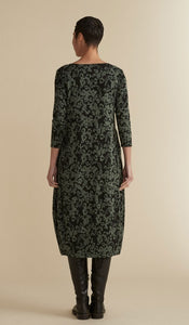 Cut Loose Floral Jacquard 3/4 Sleeve Dress