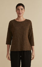 Load image into Gallery viewer, Cut Loose Texture Char Knit 3/4 Sleeve Boatneck Top