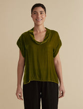 Load image into Gallery viewer, Cut Loose Velvet Short Sleeve Cowl Top