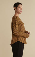 Load image into Gallery viewer, Cut Loose Grey Stripe Fleece Thumbhole Top