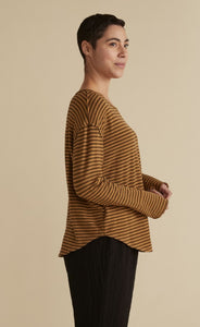 Cut Loose Grey Stripe Fleece Thumbhole Top