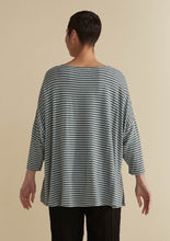 Load image into Gallery viewer, Cut Loose Grey Stripe Fleece One Size V-Neck Top