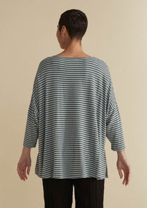 Cut Loose Grey Stripe Fleece One Size V-Neck Top