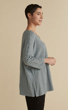 Load image into Gallery viewer, Cut Loose Grey Stripe Fleece One Size V-Neck Top