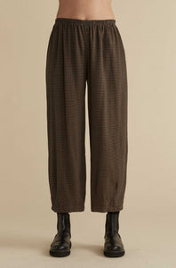 Cut Loose Mini Check Cropped Pant with Darts