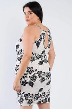 Load image into Gallery viewer, Ivory Black Floral Basic Mini Dress